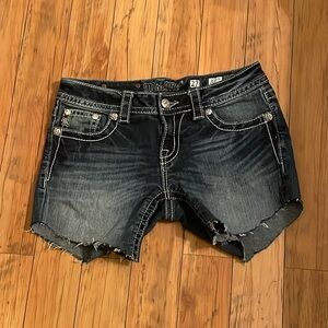 Miss Me Jean Shorts w/ Studded Crosses